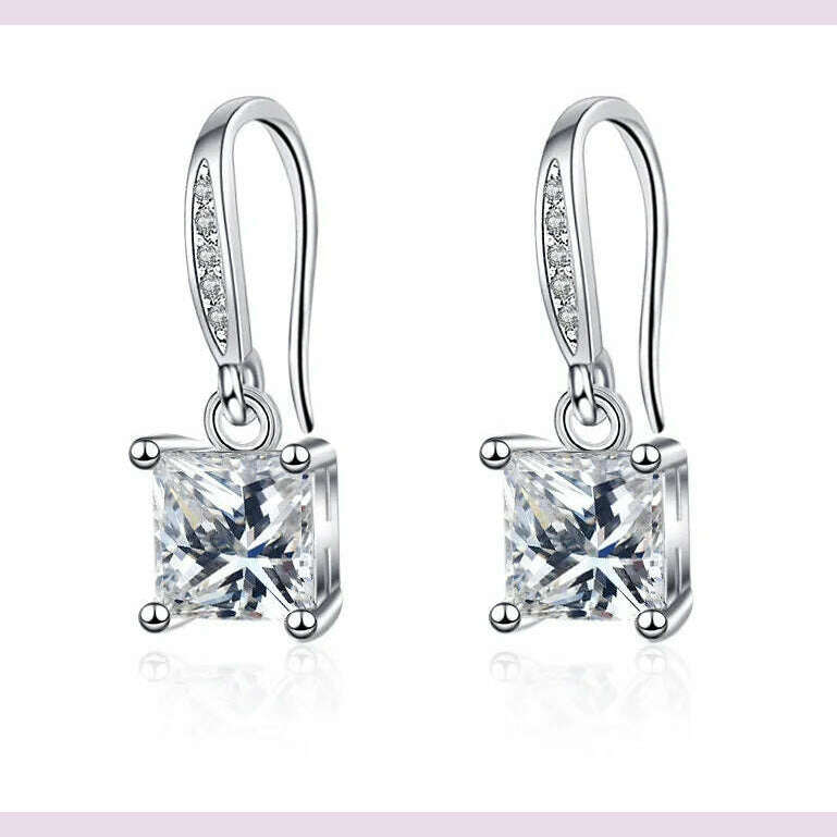 925 Sterling Silver Jewelry Women Fashion Cute Tiny Clear Crystal CZ Stud Earrings Gift for Girls Teens Lady Gift