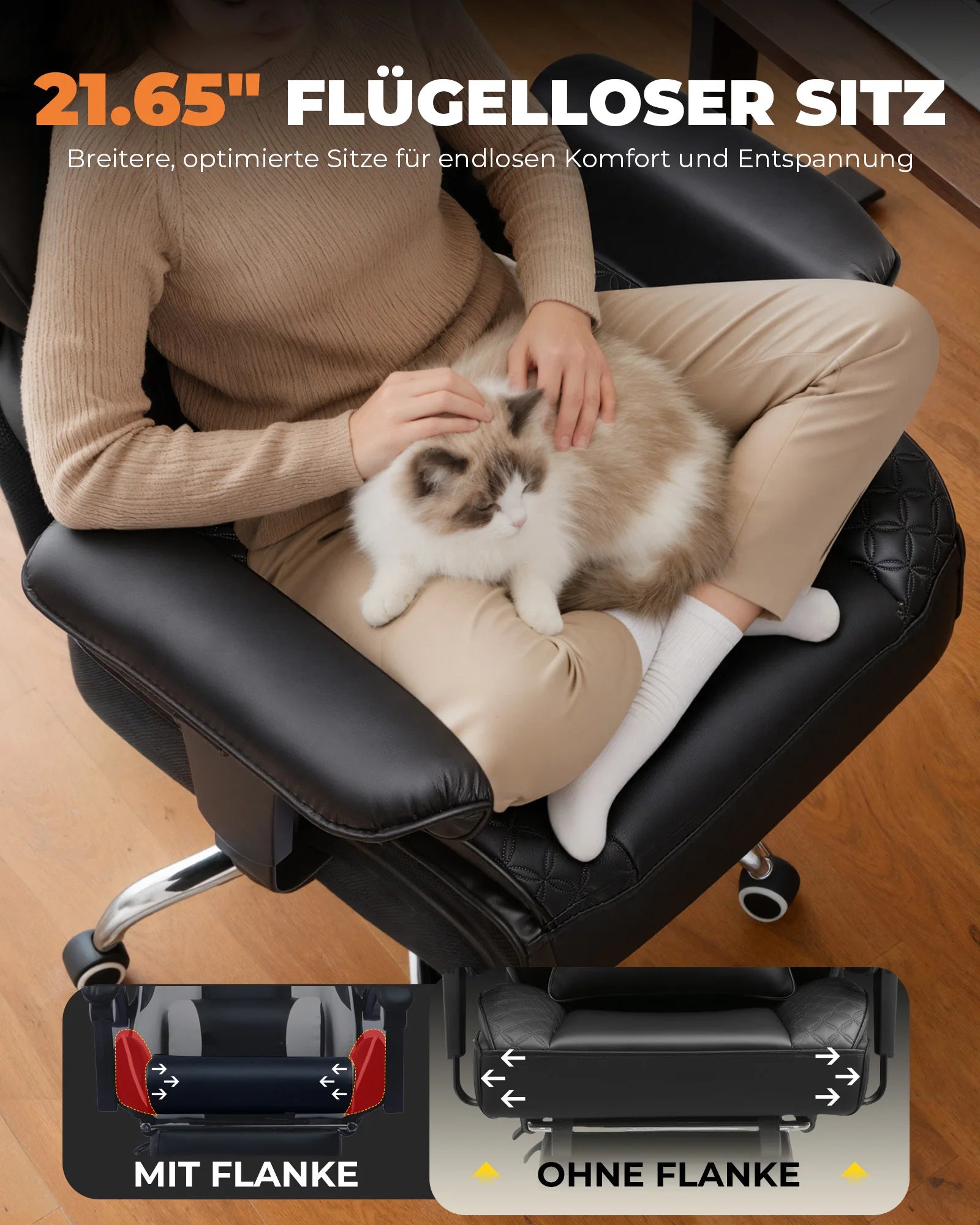 Comhoma Ergonomic Gaming Chair, Office Chair 400 Lb, with Adjustable Lumbar Support & Footrest, Hybrid Design,High Back...