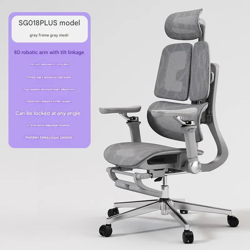 Lumbar Support Ergonomic Chair, Comfortable Office Computer Chair, Home Gaming Swivel Seat - Kimlud