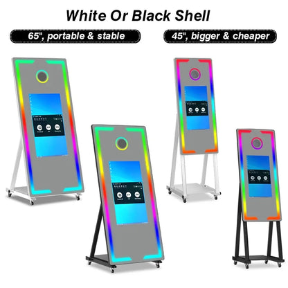 2026 Touch Screen Photobooth Portable 40 inch 65 inch Mirror magic Photo Booth Machine For Wedding Party Activity - Kimlud