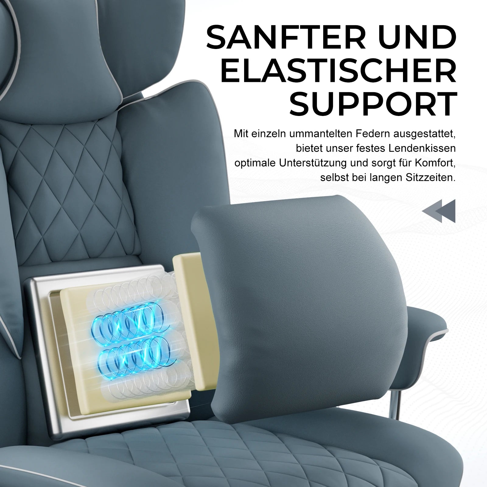 Gtplayer Gaming Chair, Office Chair with Pocket Spring Lumbar Support, Ergonomic and Comfortable Wide Office Computer Chair