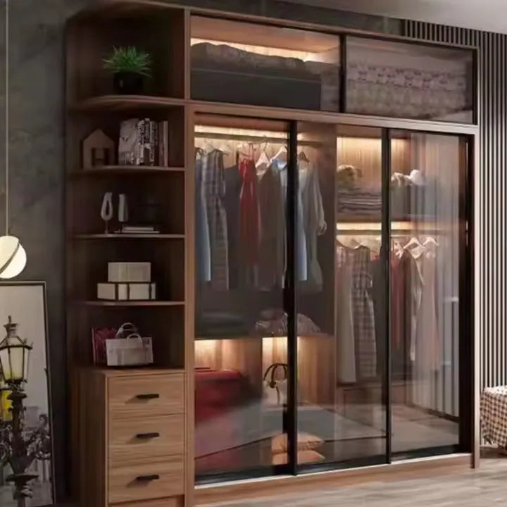 Custom Wooden Capacity Large Cabinet Wardrobe Folding with Storage Organizer Bedroom Furniture for Clothes Storage Cabinet - Kimlud