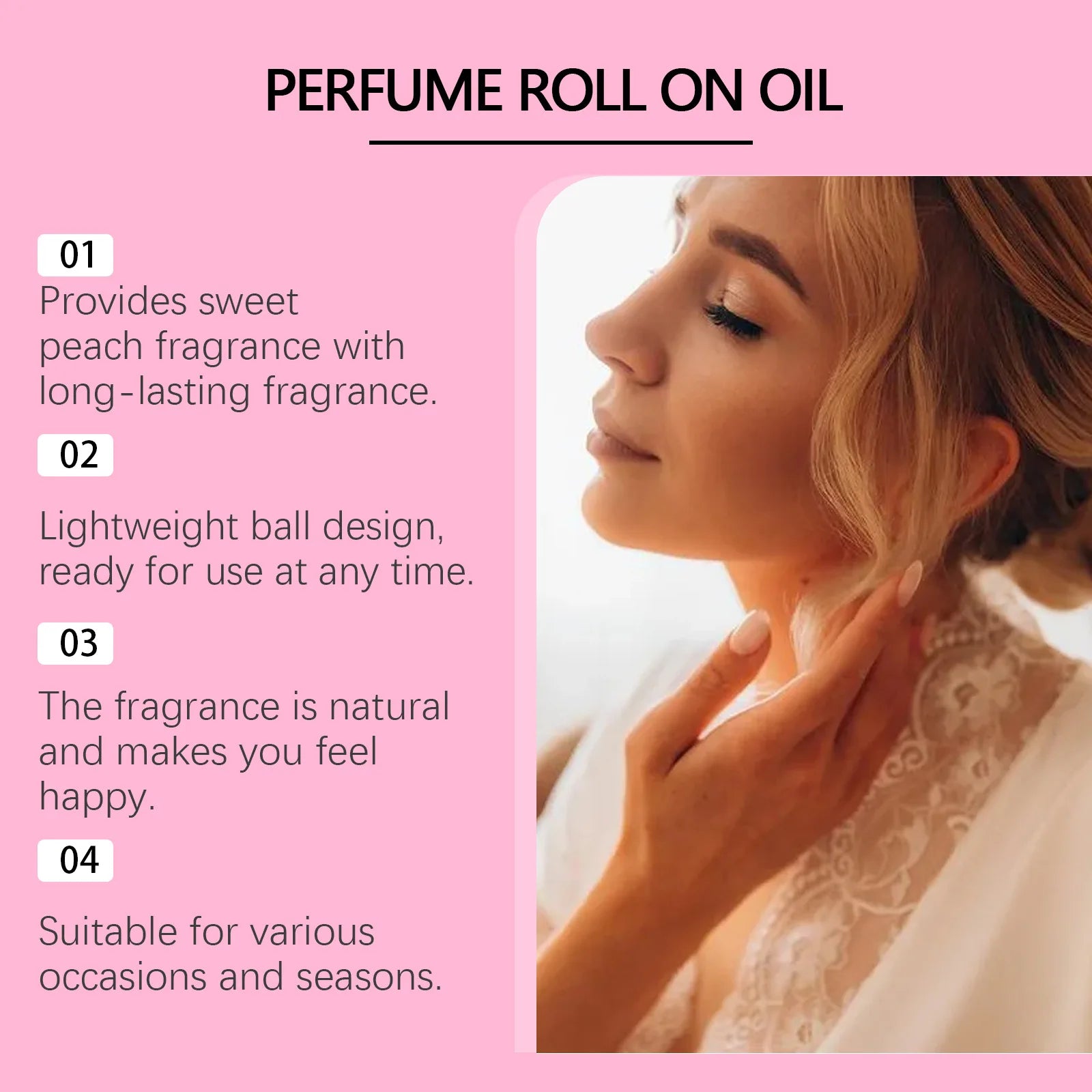 Roxelis 30ml Pheromone Perfume Roller Ball Long Lasting Peach Fragrance Oil Armpit Odor Remover Dating Scent Charming...