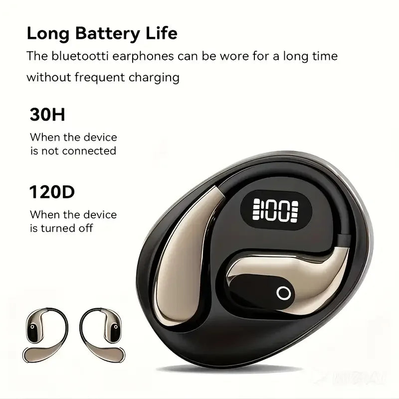 2025 new AI real-time translation headset, LED power display, 144 language translation headset, Type-C charging port