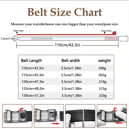 1pc Men's Second Layer Cowhide Belt featuring Eagle Automatic Buckle, Retro Carved Design, Stylish Jeans Belt