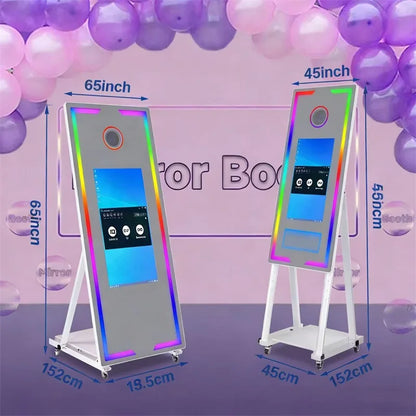 2026 Touch Screen Photobooth Portable 40 inch 65 inch Mirror magic Photo Booth Machine For Wedding Party Activity - Kimlud