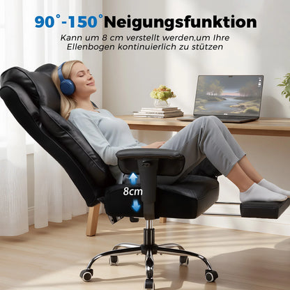 GTPLAYER Gaming Chair, Ergonomic Office Chair with Footrest for Tall and Heavy Individuals, 150° Adjustable Backrest &...