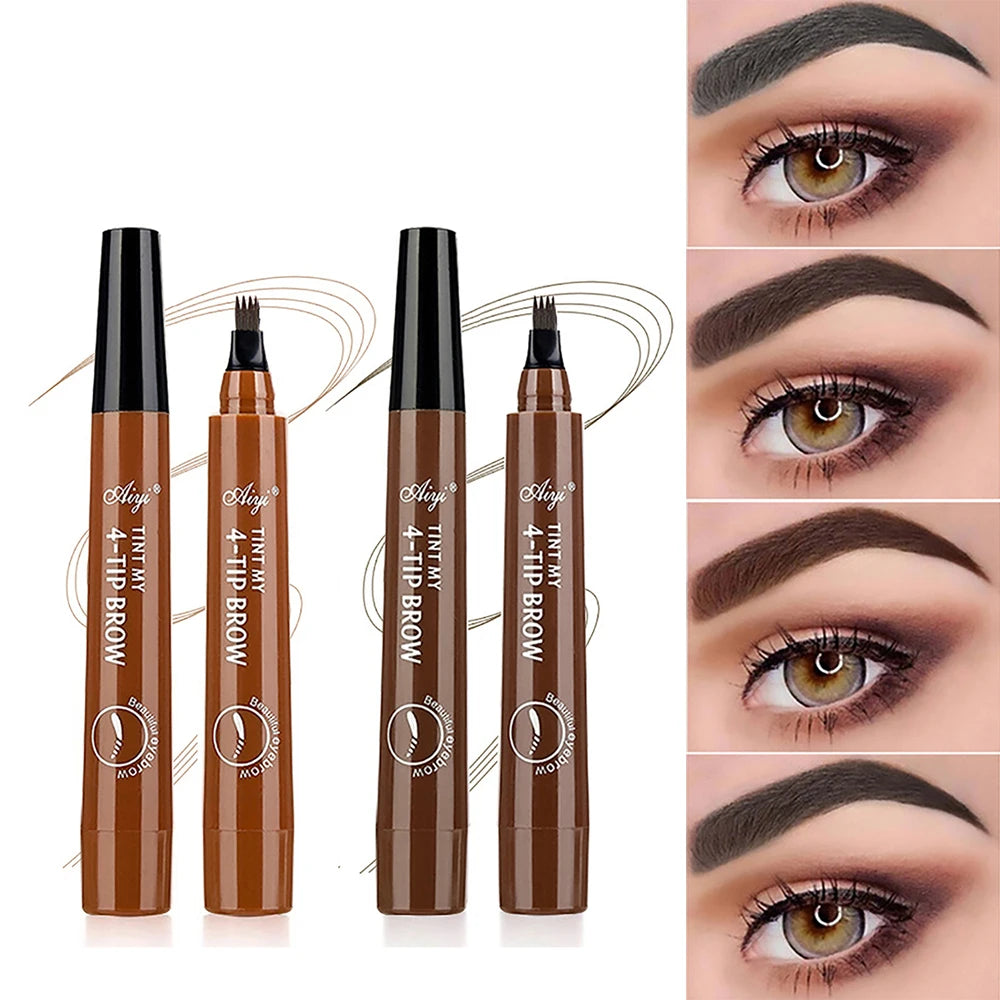 Four-Pronged Eyebrow Pencil Waterproof Long-Lasting Non-Decoloring Four-Pronged Wild Eyebrow Pencil Liquid Water Eyebrow...