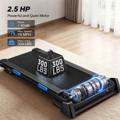 MERACH Foldable Treadmill T12 Incline Quiet Treadmills Double Deck Technology 4 Silicone Shock Cushion Heart Rate Monitoring - Kimlud