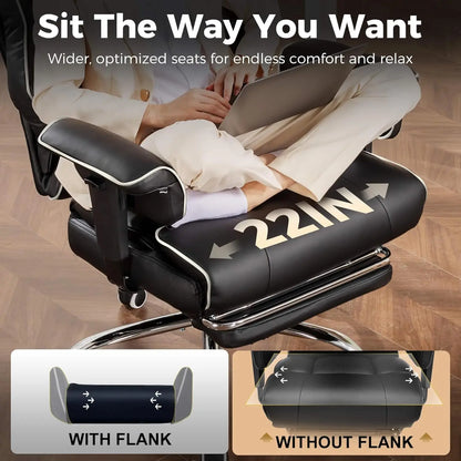 COMHOMA Big and Tall Office Chair 400lbs High Back Leather Executive Chair with Ergonomic Lumbar Support & Pocket Spring...