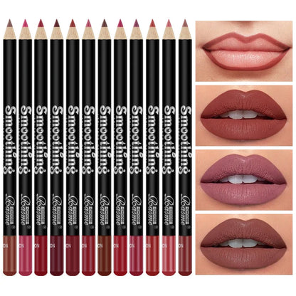12 pcs Long-Lasting Lipstick Set with Professional Lip Liner Pencil and Matte Lip Gloss for Women Valentine's Day Gifts...