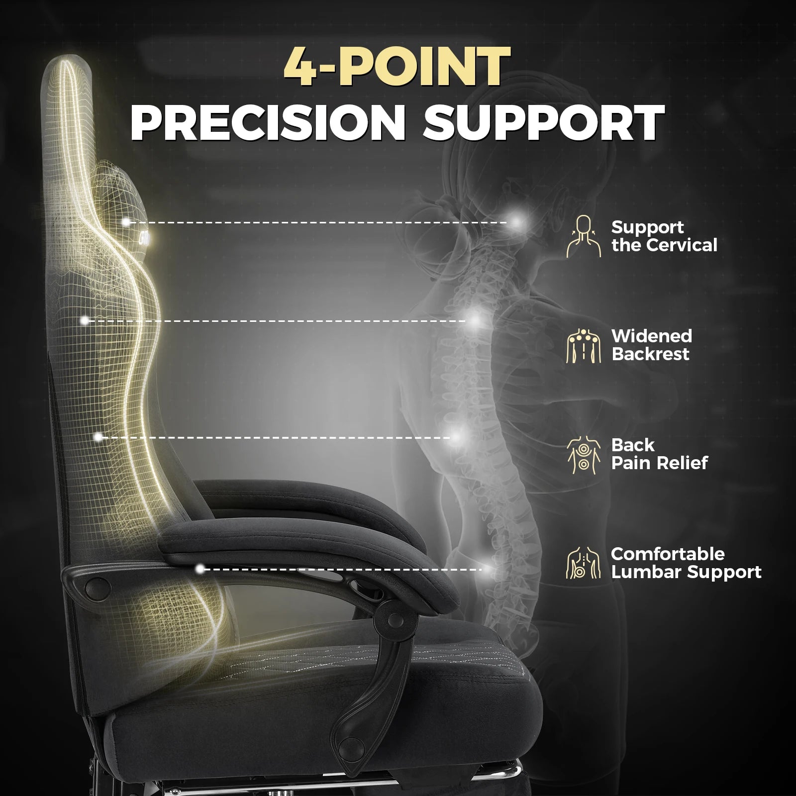 GTPLAYER Gaming chair fabric Gaming Chair Ergonomic office boot PC chair, Adjustable and Rotatable Desk Chair | Kimlud...