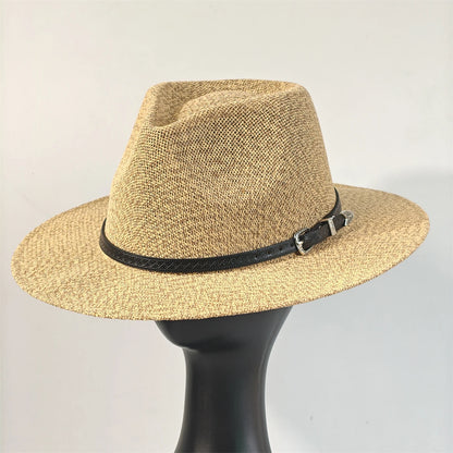 2026 New Hat Panama Straw Hat British Top Hat Men's and Women's Foldable Sun Shading Beach Hat Sun Protection hat