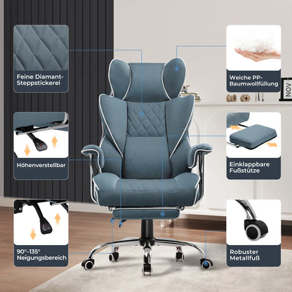 Gtplayer Gaming Chair, Office Chair with Pocket Spring Lumbar Support, Ergonomic and Comfortable Wide Office Computer Chair