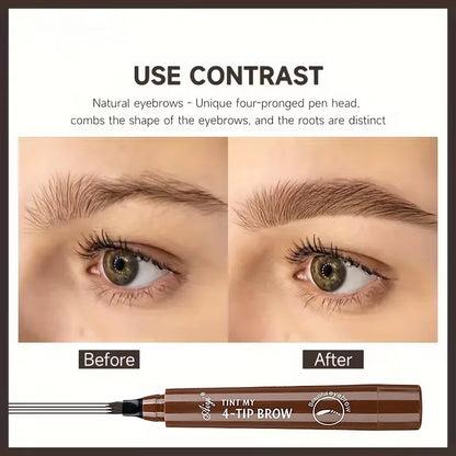 Four-Pronged Eyebrow Pencil Waterproof Long-Lasting Non-Decoloring Four-Pronged Wild Eyebrow Pencil Liquid Water Eyebrow...