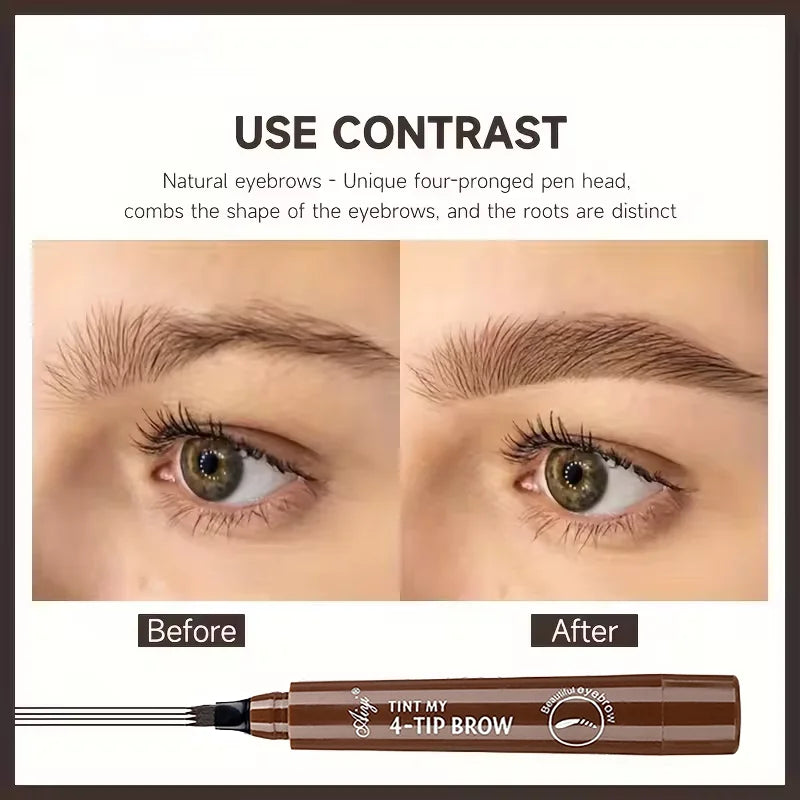 Four-Pronged Eyebrow Pencil Waterproof Long-Lasting Non-Decoloring Four-Pronged Wild Eyebrow Pencil Liquid Water Eyebrow...