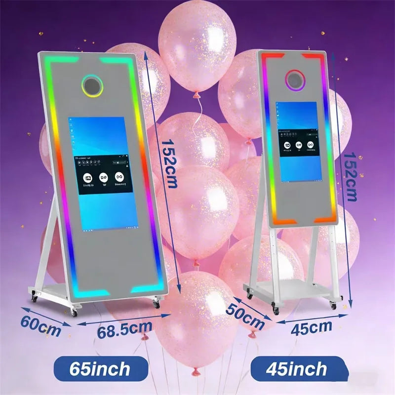 High Quality Selfie Portable Photo Booth Wedding Event 65 inch and 40 inch Magic Mirror DSLR Camera Photo Booths - Kimlud
