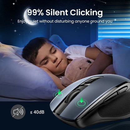 UGREEN Wireless Mouse Bluetooth5.0 Mouse Ergonomic 4000DPI 6 Mute Buttons Mouse For MacBook Tablet Laptops Computer PC 2.4G Mice - Kimlud