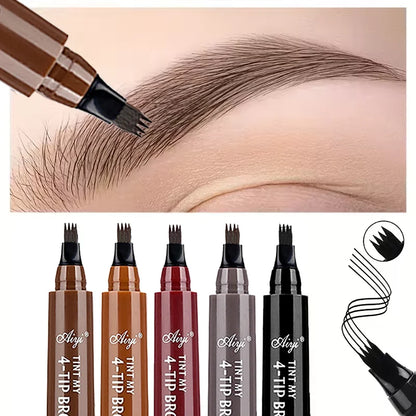 Four-Pronged Eyebrow Pencil Waterproof Long-Lasting Non-Decoloring Four-Pronged Wild Eyebrow Pencil Liquid Water Eyebrow...