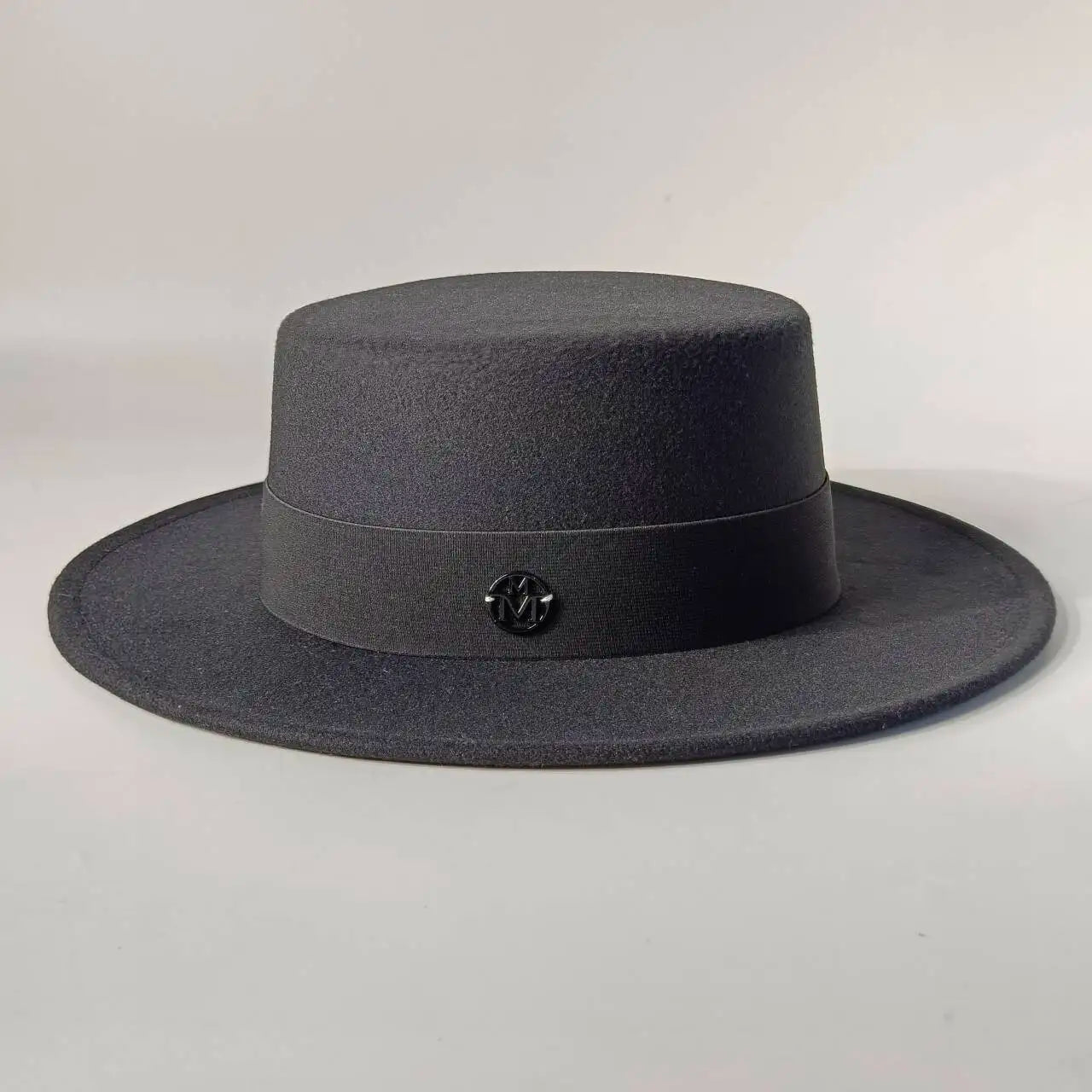 French felt hat Flat-top  Autumn and winter felt hats Letter accessories women's wide-brimmed hat sombrero fedora  sombrero