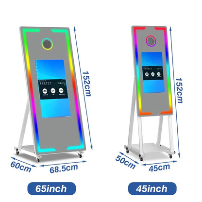 EU shipment of 65-inch mirror photo booth, portable selfie mirror photo booth, touch screen LED photo frame self-service termina - Kimlud