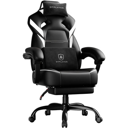 GTPLAYER Gaming Chair with Footrest, Gamer Armchair Height-Adjustable, 200 kg Load Capacity, Adjustable Armrests, Lumbar...