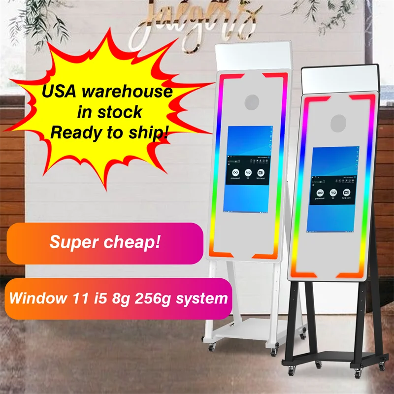 2026 Touch Screen Photobooth Portable 40 inch 65 inch Mirror magic Photo Booth Machine For Wedding Party Activity - Kimlud