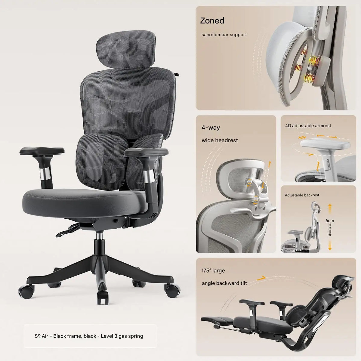 OKDO-S9 Ergonomic Office Chair, High Back Gaming Computer Chair for Home | Kimlud Gaming Luxury Chair
