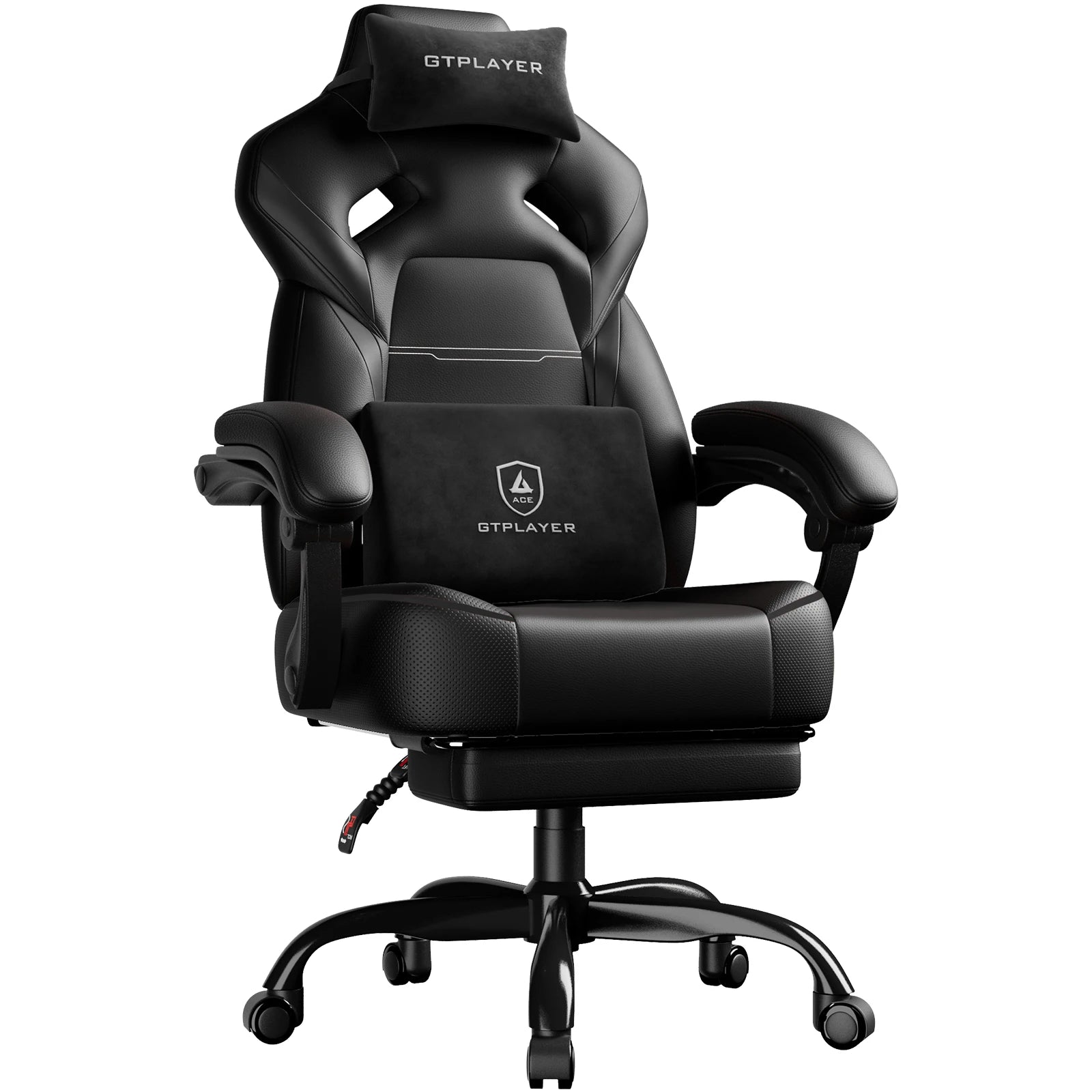 GTPLAYER Gaming Chair with Footrest, Gamer Armchair Height-Adjustable, 200 kg Load Capacity, Adjustable Armrests, Lumbar...