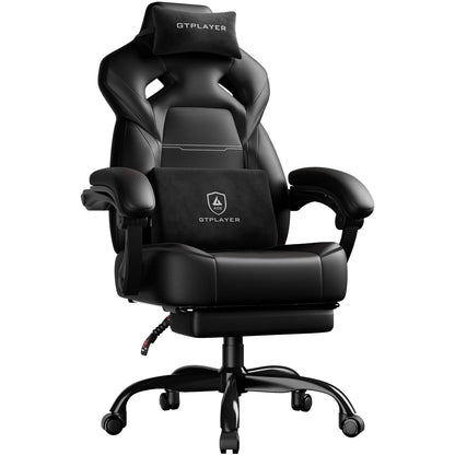 GTPLAYER Gaming Chair with Footrest, Gamer Armchair Height-Adjustable, 200 kg Load Capacity, Adjustable Armrests, Lumbar...