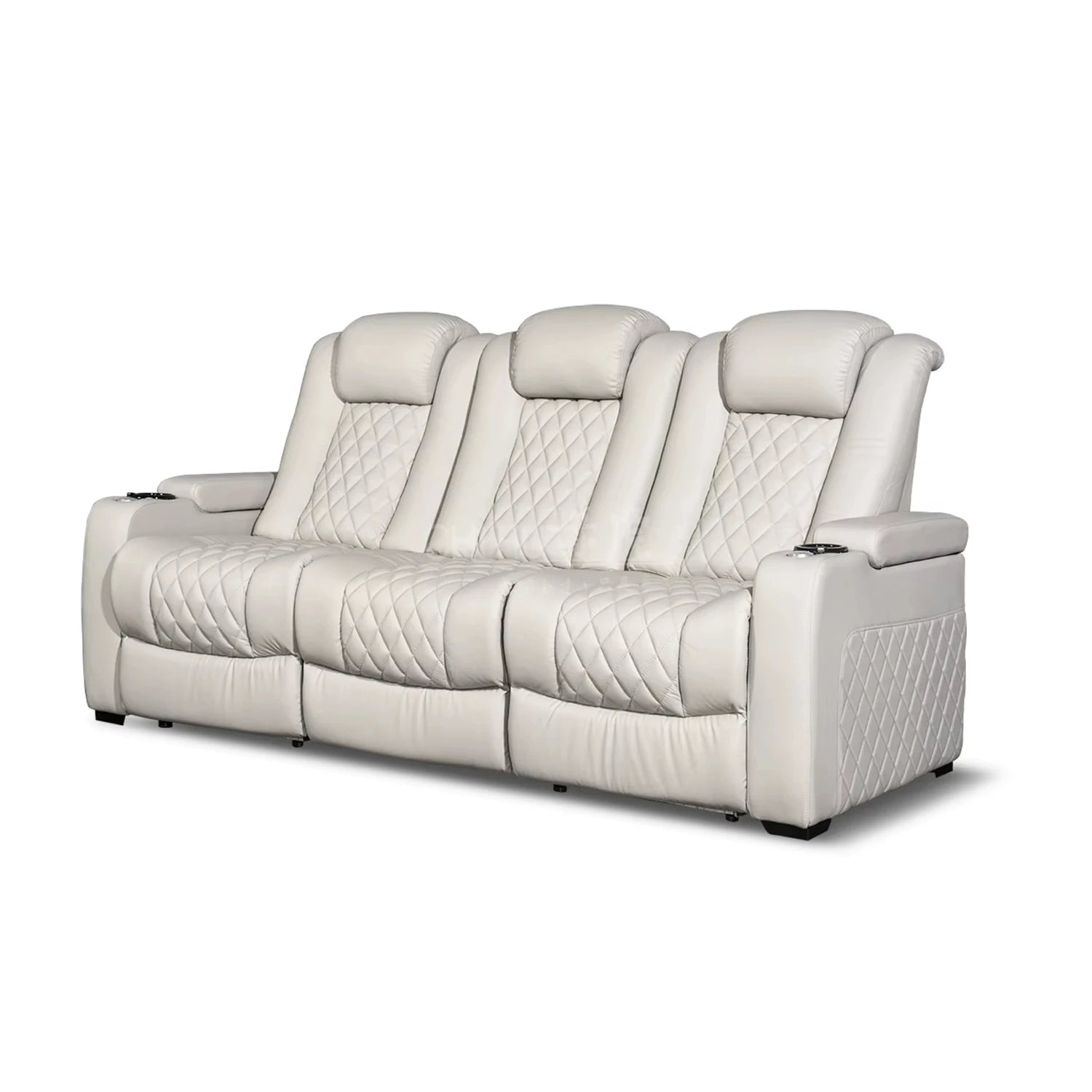 White Color 3seater Electric Cinema Sofa Home Theater Furniture Cinema Interior Home Theater Laydown Table Recliner Sofa Chair