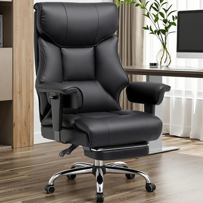 COMHOMA Big and Tall Office Chair 400lbs High Back Leather Executive Chair with Ergonomic Lumbar Support & Pocket Spring...