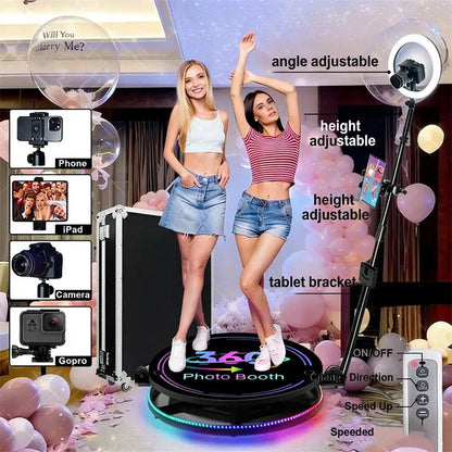 360 degree photo booth 360 degree photo booth machine with flight case packaging suitable for wedding reception party events - Kimlud