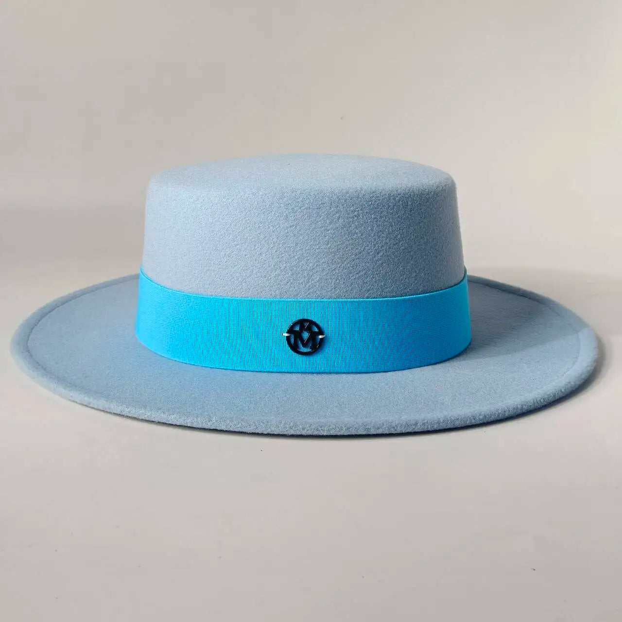 French felt hat Flat-top  Autumn and winter felt hats Letter accessories women's wide-brimmed hat sombrero fedora  sombrero