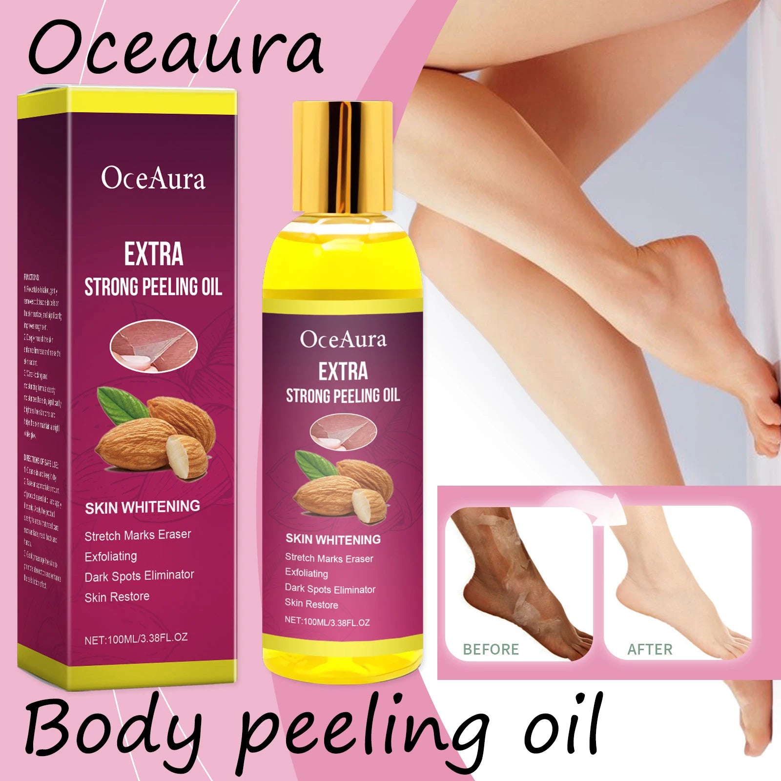 Oceaura Body Exfoliating Oil Gentle Cleaning Dead Skin Moisturizing Enhance Skin Luster Remove Dark Spots Body Peeling...