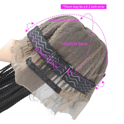 Handmade Synthetic Full Lace Kontless Braids Wigs Ponytail Braided Lace Wigs for Black Women Cornrow Braided Wigs With...