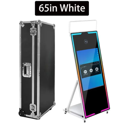 EU shipment of 65-inch mirror photo booth, portable selfie mirror photo booth, touch screen LED photo frame self-service termina - Kimlud