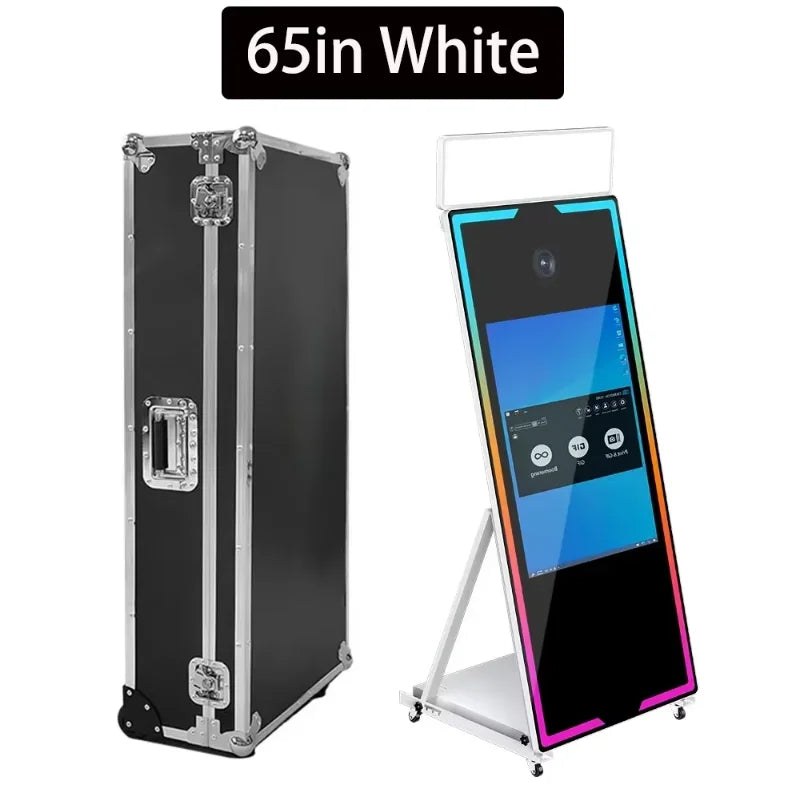 EU shipment of 65-inch mirror photo booth, portable selfie mirror photo booth, touch screen LED photo frame self-service termina - Kimlud