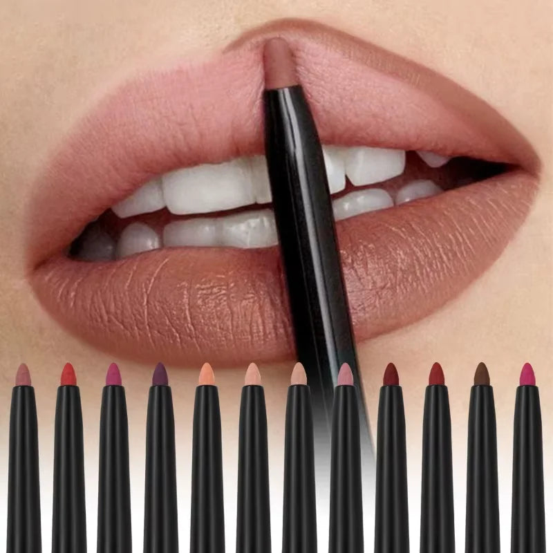 5 Colors Waterproof Matte Lipliner Pencil Red Contour Tint Lipstick Long Lasting Non-stick Cup Moisturising Lips Makeup...