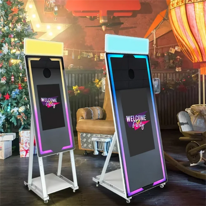 EU shipment of 65-inch mirror photo booth, portable selfie mirror photo booth, touch screen LED photo frame self-service termina - Kimlud