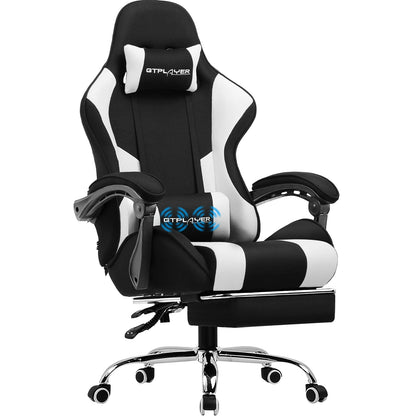 GTPLAYER Gaming Chair with Footrest, Lumbar Support, Adjustable Height, Swivel, Headrest for Office/Gaming | Kimlud...