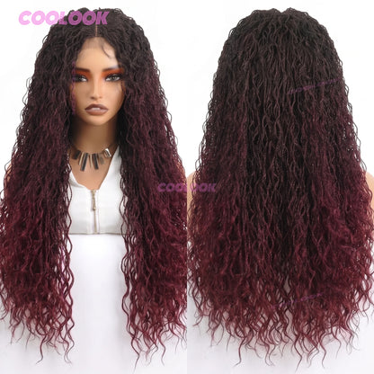 Micro Twist Braided Wig For Black Women Synthetic Two Strand Twist Hair Full Lace Front Wig Natural Protective Style