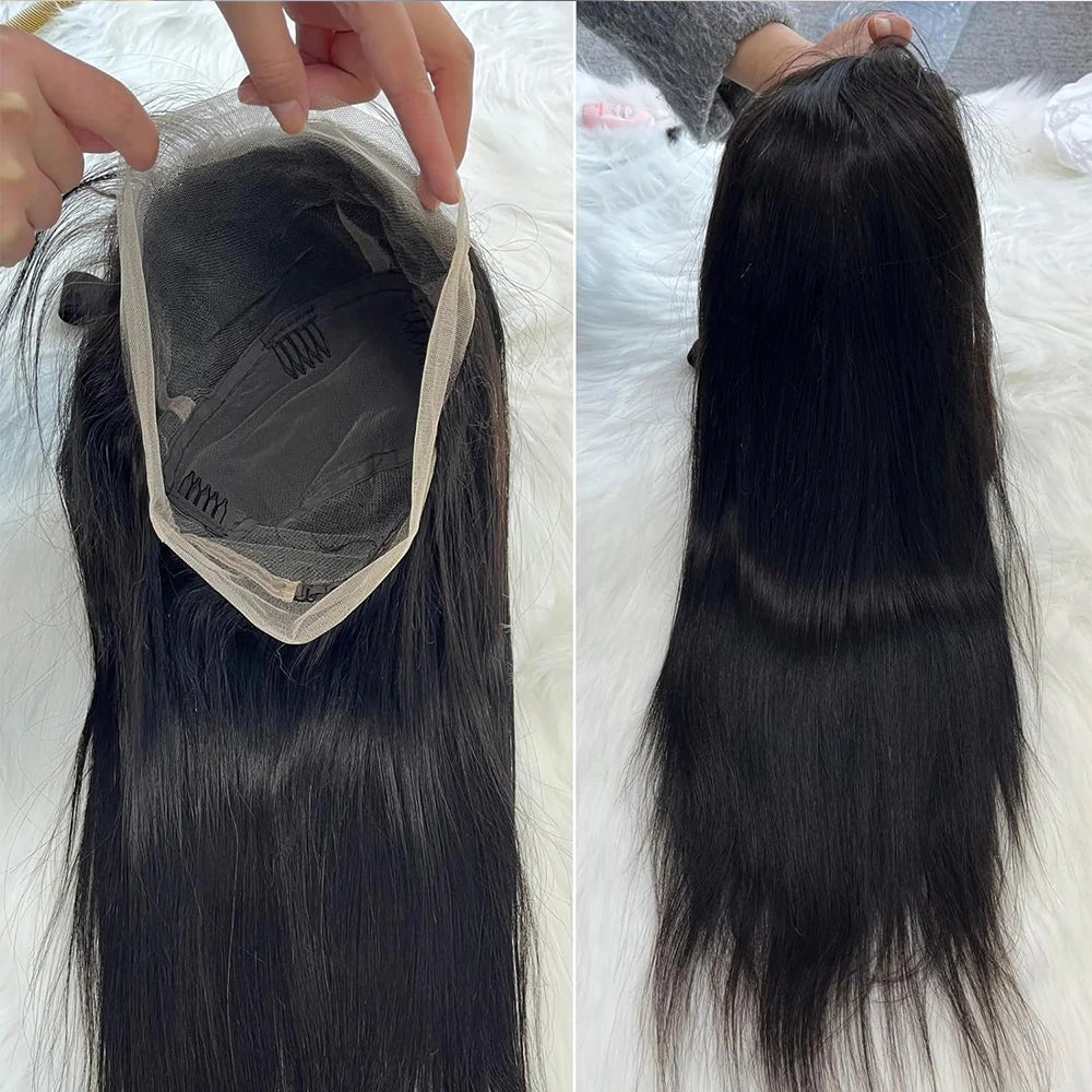 Real Full Lace Wigs Human Hair for Braided Wigs Knotless Braids Straight HD Full Lace Frontal Wig Braid Wigs Preplucked...