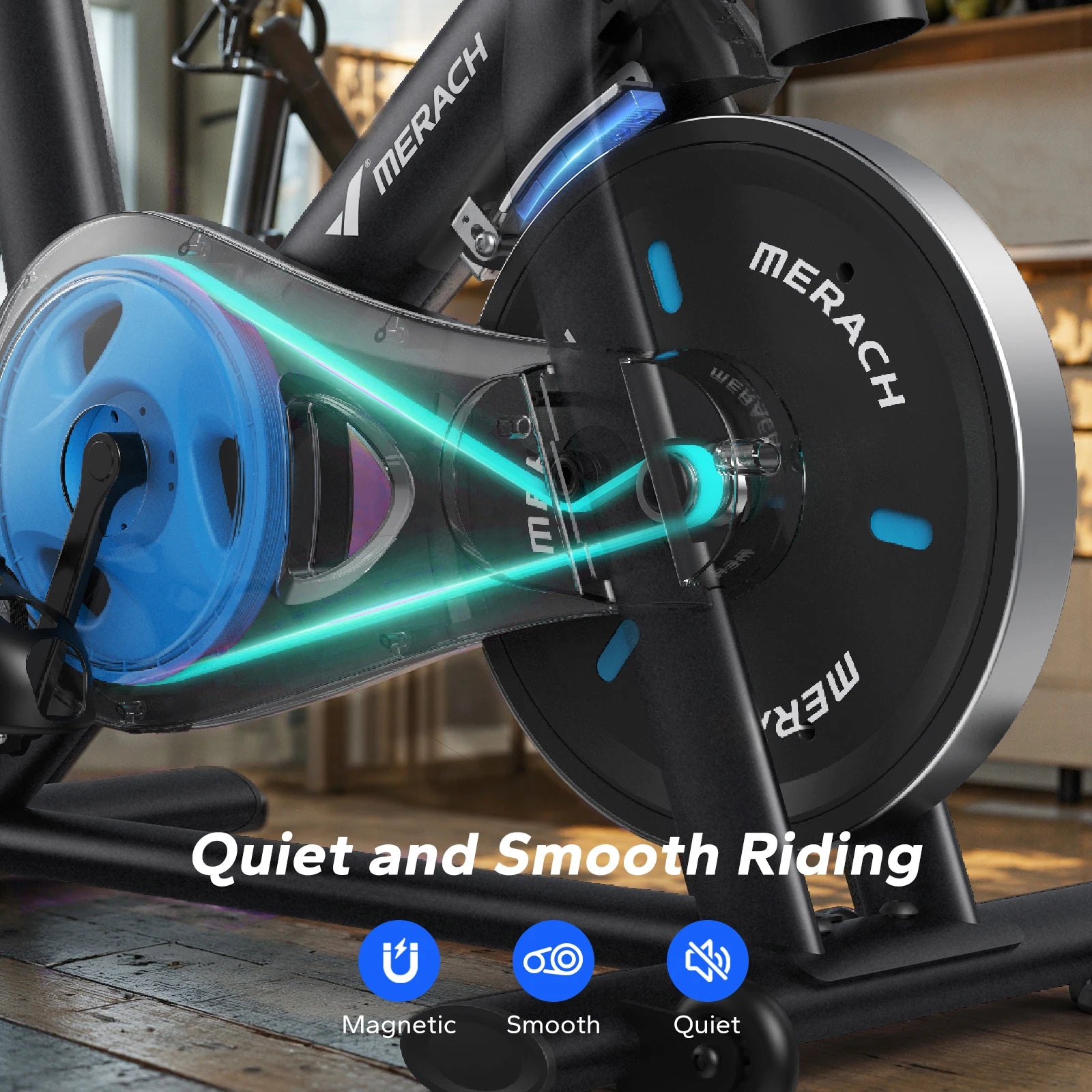 MERACH Exercise Bike Brake Pad/Magnetic Stationary Bike with Exclusive App Low Noise Indoor Cycling Bike with Fitness Courses B2 - Kimlud