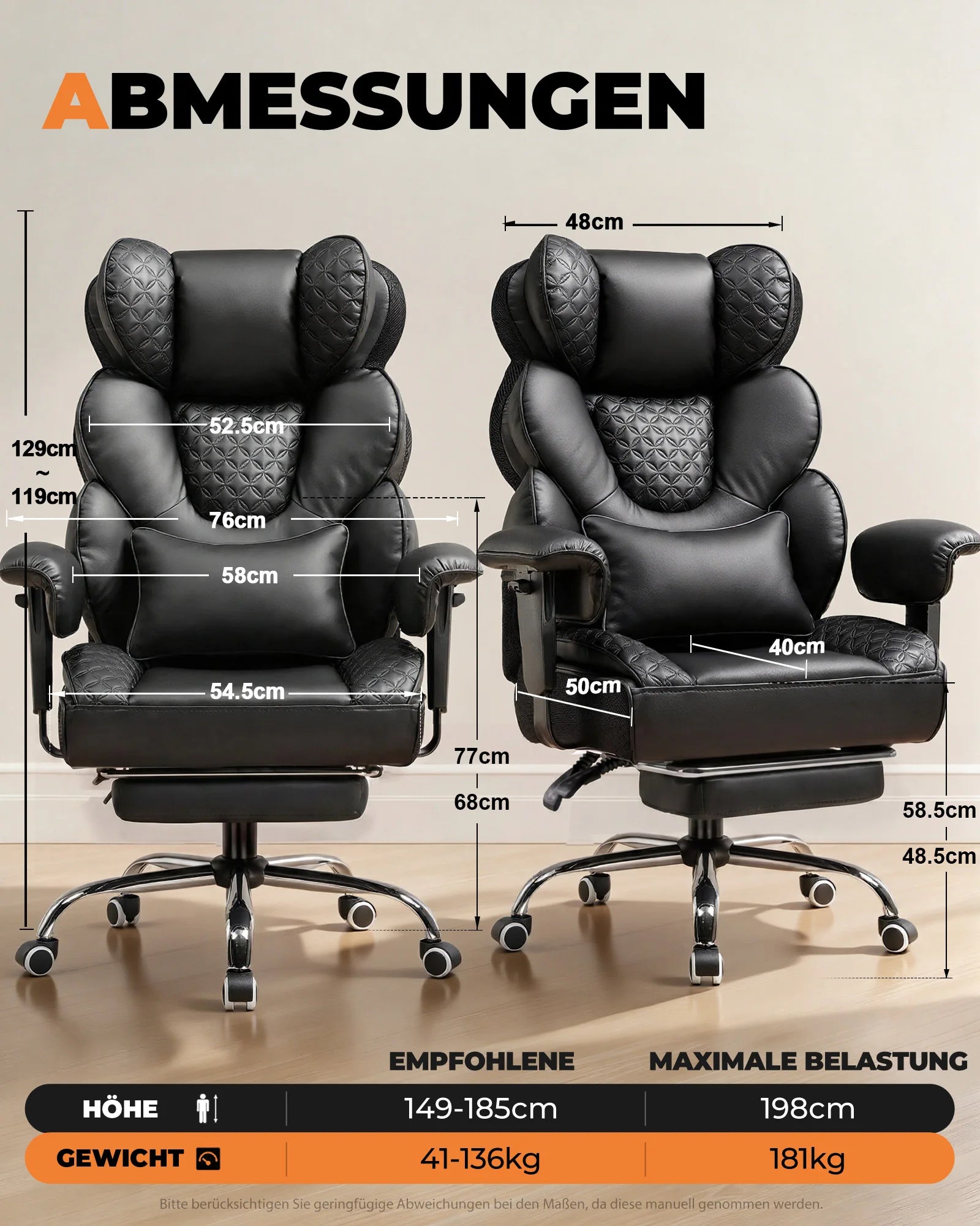 Comhoma Ergonomic Gaming Chair, Office Chair 400 Lb, with Adjustable Lumbar Support & Footrest, Hybrid Design,High Back...