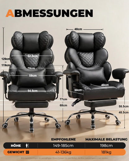 Comhoma Ergonomic Gaming Chair, Office Chair 400 Lb, with Adjustable Lumbar Support & Footrest, Hybrid Design,High Back...