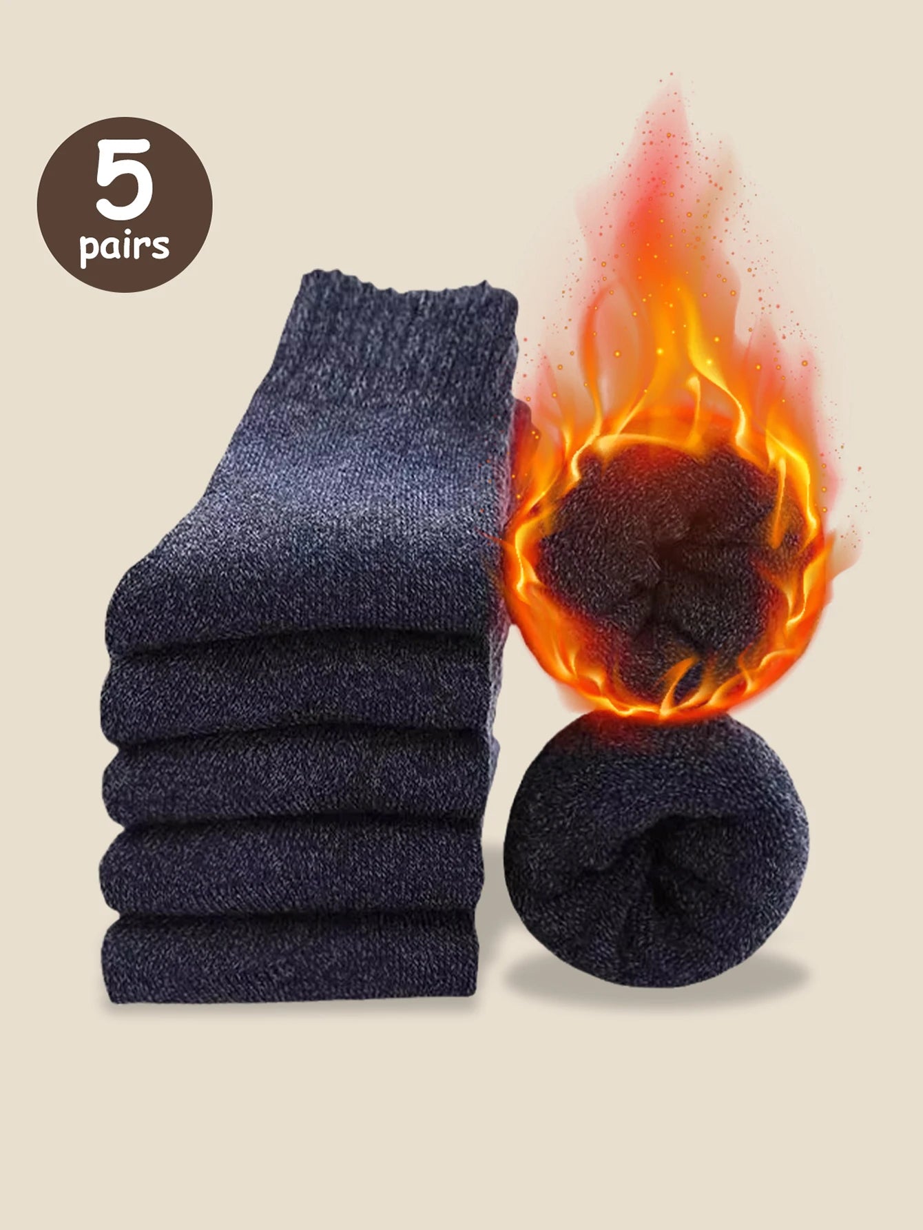 3/5/10 Pairs Men Solid Color Socks Fashionable Simple Versatile Winter Socks Are Soft Comfortable Lightweight Casual In...