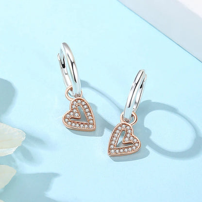 Original 925 Sterling Silver Earrings 2026 Stud Hoop Crystal Earings For Women Rose Gold Crown Heart Infinity Bee Earing...