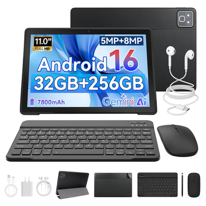 11 Inch Tablet PC K6ProL A333 Processor Android 16 32GB(3+29GB) RAM 256GB ROM 1280*800 IPS HD 7800mAh WiFi6 Gemini AI...