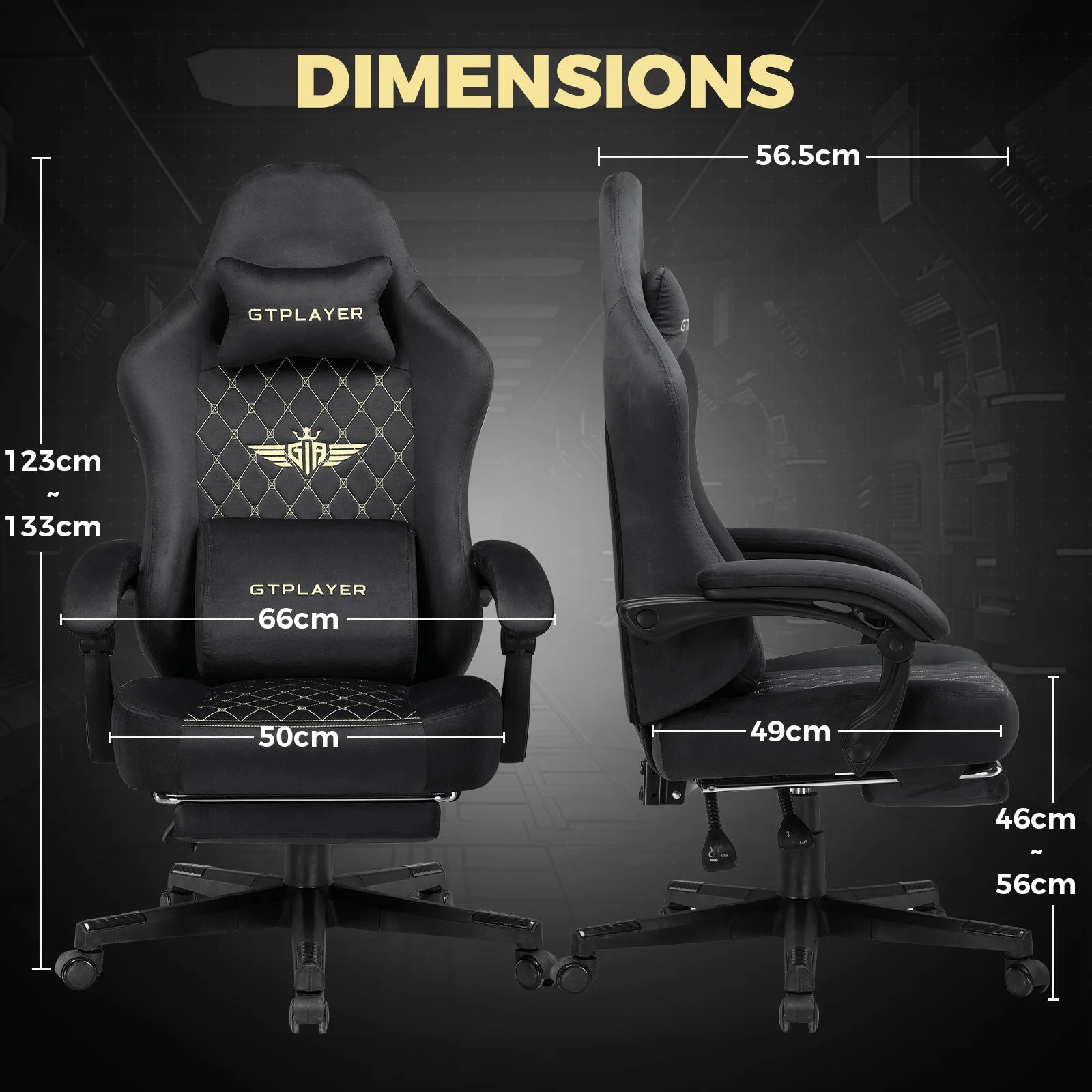 GTPLAYER Gaming chair fabric Gaming Chair Ergonomic office boot PC chair, Adjustable and Rotatable Desk Chair | Kimlud...